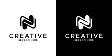 Initial letter N monogram logo design vector
