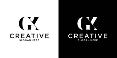 GX veya XG ilk harf logo tasarım vektörü
