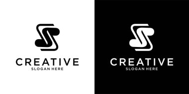 S or SS initial letter logo design vector