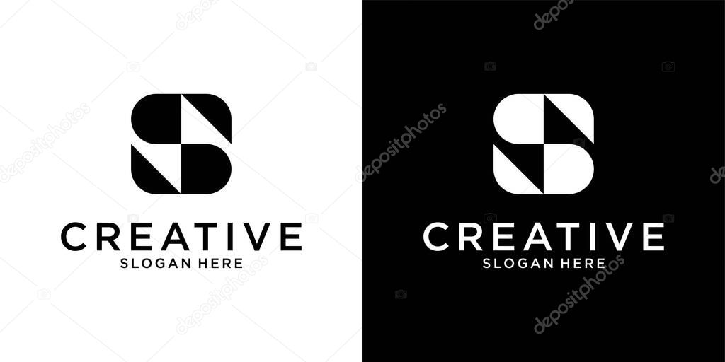S or SS initial letter logo design vector