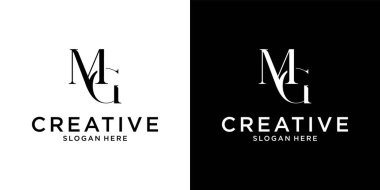 MG or GM initial letter logo design vector