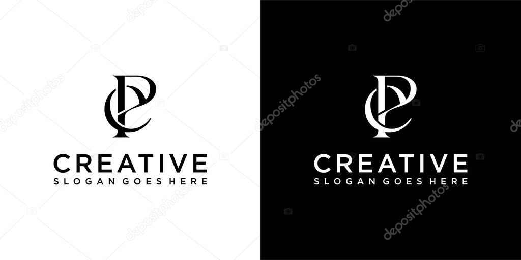 EP or PE initial letter logo design vector
