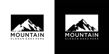 Klasik dağ vektör logosu tasarımı ve illüstrasyonu