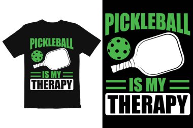 Pickleball benim terapi tişört tasarım vektörüm.