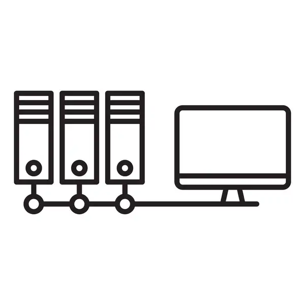 Three cloud servers. Computer Server icon vector illustration