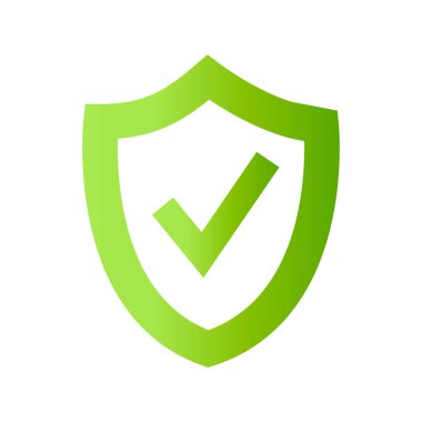 Shield icon, Security shield logotype with check mark.
