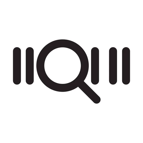 Barcode search or scanner icon. Magnifying glass searching barcode vector illustration