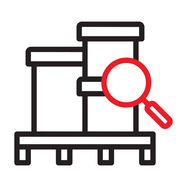 Kargo scanning outline icon. Box delivery barcode find magnifier package vector illustration