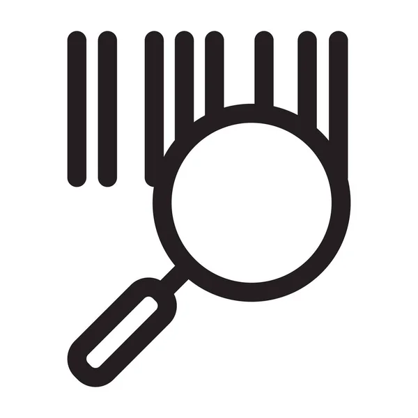 Barcode search or scanner icon. Magnifying glass searching barcode vector illustration