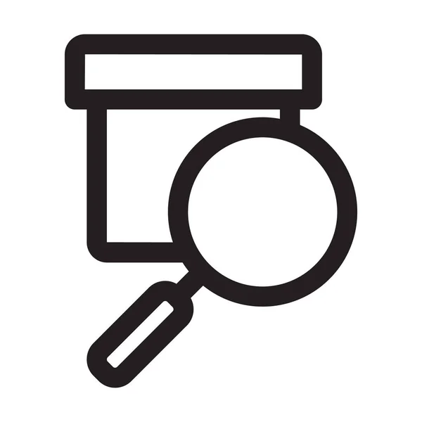 Kargo scanning outline icon. Box delivery barcode find magnifier package vector illustration