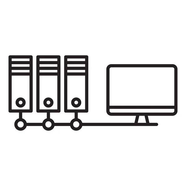 Three cloud servers. Computer Server icon vector illustration