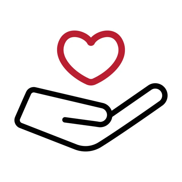 Heart icon, Heart on hand icon vector