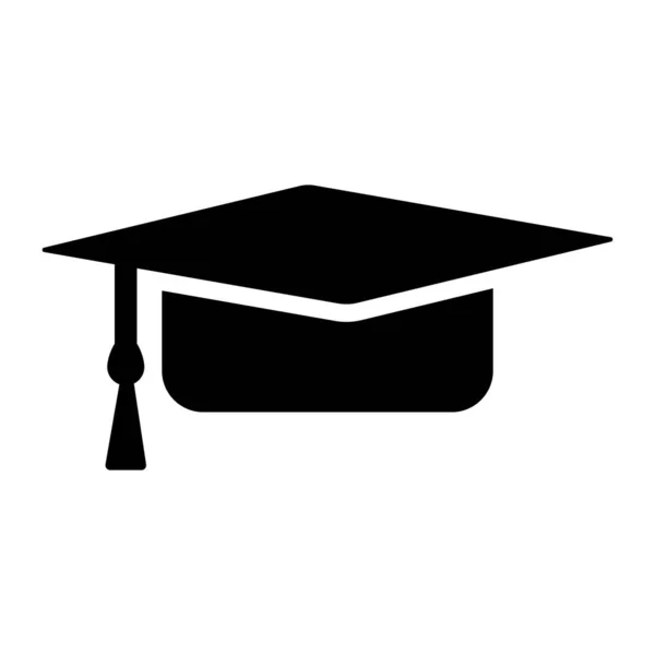 Students cap, Graduation Vector Graphics Solid Icon In Black Color.