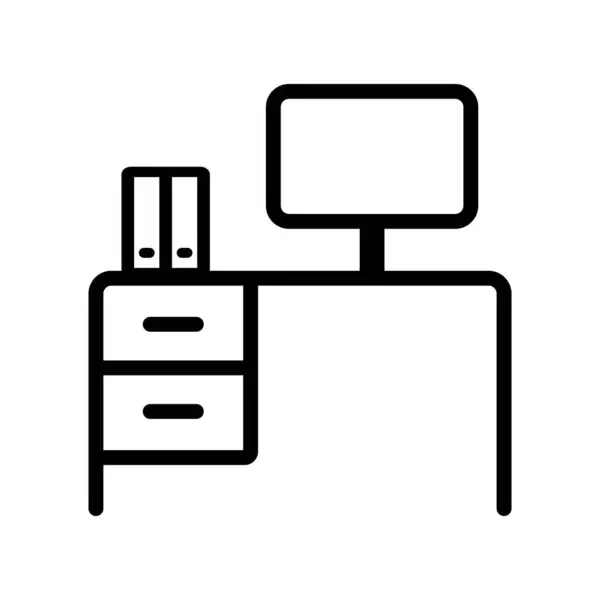 Workplace Icon. Cleaning Table Desk Linear Icon. Thin Line Illustration. Editable Stroke.