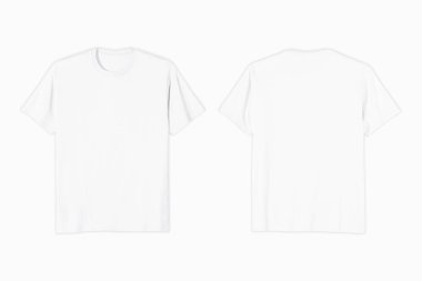 Unisex Beyaz Klasik Tişört Önü ve Arkası