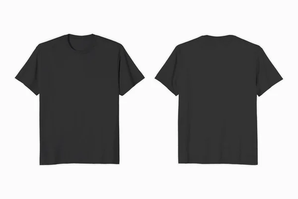 stock image Unisex Black Classic T-shirt Front and Back