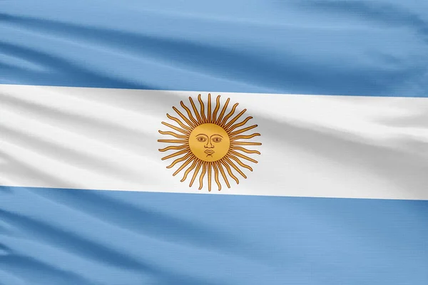 Σημαία Αργεντινής Απεικονίζεται Ένα Αθλητικό Ύφασμα Βελονιά Πτυχώσεις — Φωτογραφία Αρχείου