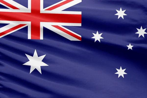 Australia Flagg Avbildet Sportssøm Klut Stoff Med Folder – stockfoto