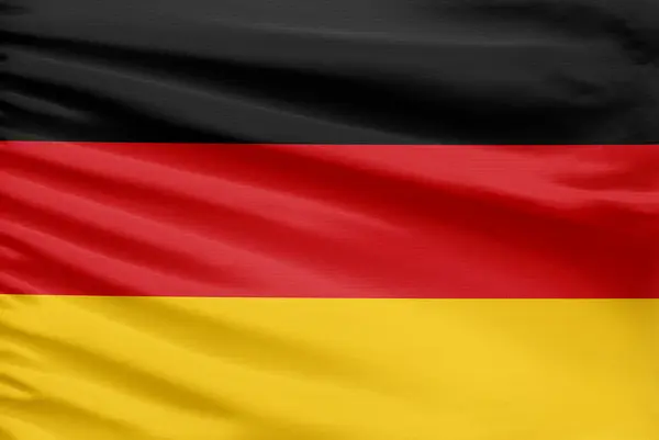 Флаг Германии Изображен Спортивной Тканной Ткани Складками — стоковое фото