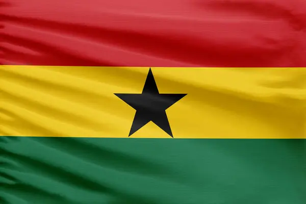 Ghana Flagga Avbildas Sport Stygn Tyg Med Veck — Stockfoto
