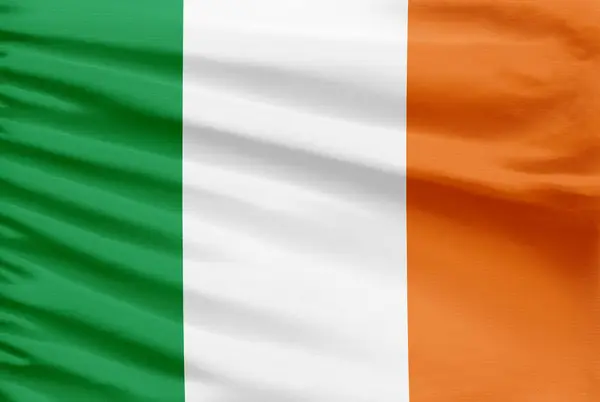 Ireland Flag Depicted Sport Stitch Cloth Fabric Folds — Stock Photo, Image