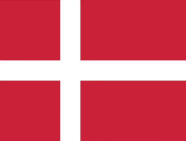 Danemark Pays Drapeau Symbole Voyage Vecteur National Illustration Vectorielle — Image vectorielle