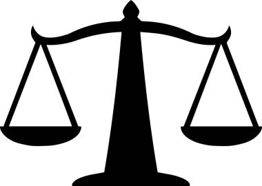 Adalet Ölçeği Avukat Mesleği Hukuki Dava Fuarı. Vektör illüstrasyonu