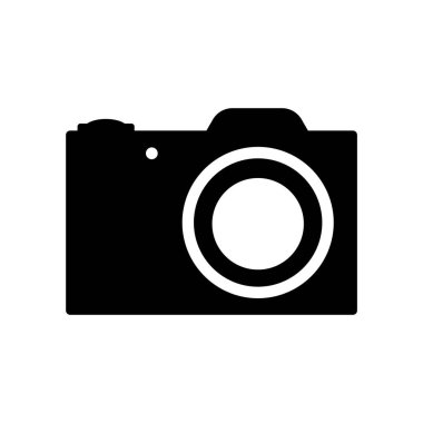 Kamera Aynasız Simge Grafik Çizimi Siluet Vektörü. Vektör illüstrasyonu