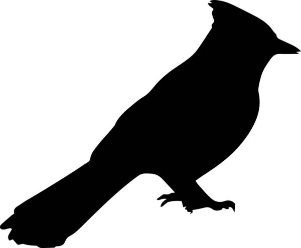 Bluejay Blue Jay Bird Silhouette Vector Icon Vector Illustration — Stock Vector