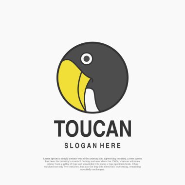 toucan head logo design template illustration clipart