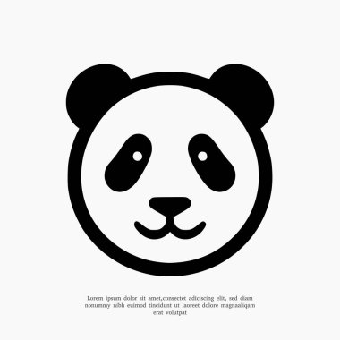 vektör panda yüz siluet logo simgesi