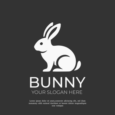 Bunny siluet logo tasarım şablonu