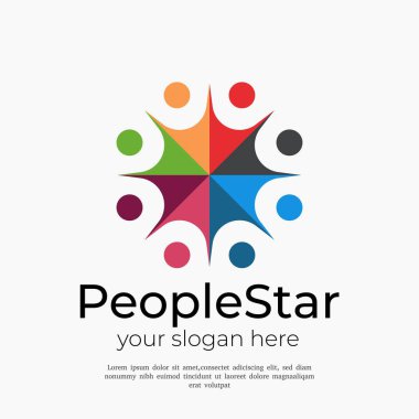 yıldız insanlar logo tasarım şablonu