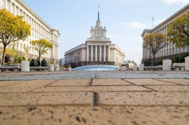 Sofya 'da Bulgar Parlamentosu önünde meydan.