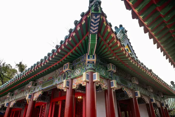 stock image Koxingas Shrine, Chinese temple with blue roof, red doors, and traditional facade in Tainan, Taiwan