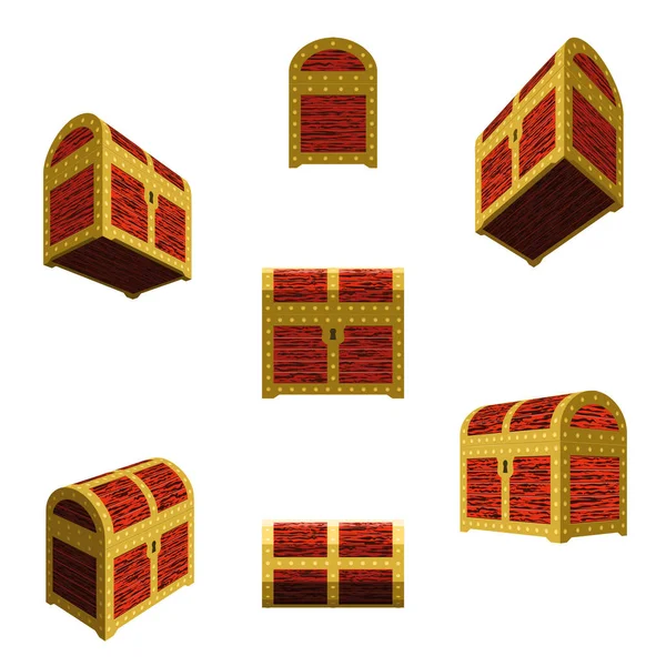 Farklı açılarda kapalı bir göğsün vektör çizimi. Vektör içindeki göğüs resimleri. Şeffaf arkaplan üzerinde göğüs vektörü grafiği, göğüs vektörü.