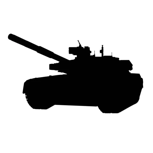 Main Battle Tank Silhouette Vector Illustration Battle Tank Military Illustrations — Stock Vector