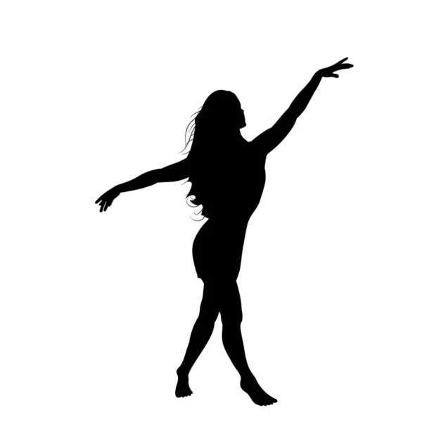 Une Fille Dansant Illustration Vectorielle Une Danseuse Les Bras Levés — Image vectorielle