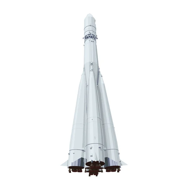 Ilustración Vectorial Del Cohete Espacial Vostok Cohete Espacial Gráfico Vectorial — Vector de stock