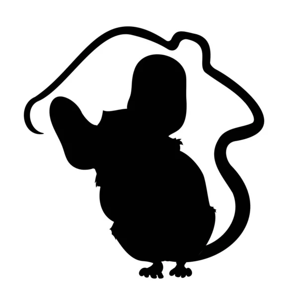 Форма Мультфильма Скрывая Мышь Векторная Иллюстрация Маленькая Мышь Прячется Доме — стоковый вектор