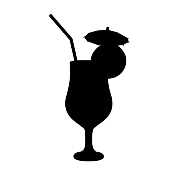 Bicchiere Cocktail Forma Vettoriale Con Bevanda Aranciata Illustrazione Vettoriale Bevanda — Vettoriale Stock