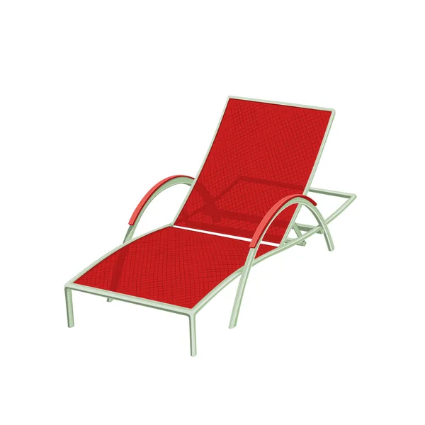 Color Illustration Beach Sun Lounger Vector Illustration Chaise Longue Wave — Stock Vector