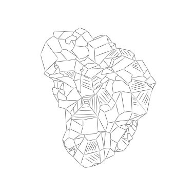 Doğuştan kesilmemiş spessartine mücevheri. Spessartine, Garnet ailesinin değerli bir mineralidir. Değerli spessartine 'in vektör çizimi. İllüstrasyon titizlikle detaylandırır. Mücevher yüzeyinin ihtişamını gösterir..