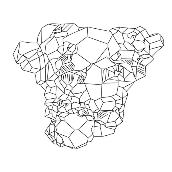 Doğuştan kesilmemiş spessartine mücevheri. Spessartine, Garnet ailesinin değerli bir mineralidir. Değerli spessartine 'in vektör çizimi. İllüstrasyon titizlikle detaylandırır. Mücevher yüzeyinin ihtişamını gösterir..