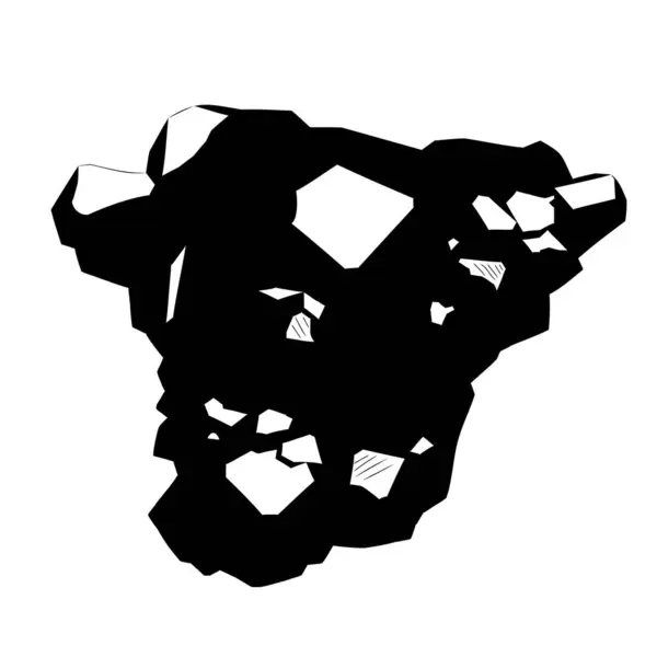 Doğal kesilmemiş spessartine taşının şekli. Değerli spessartine 'in vektör çizimi. Spessartine, Garnet ailesinin değerli bir mineralidir. İllüstrasyon titizlikle detaylandırır. Mücevher yüzeyinin ihtişamını gösterir..