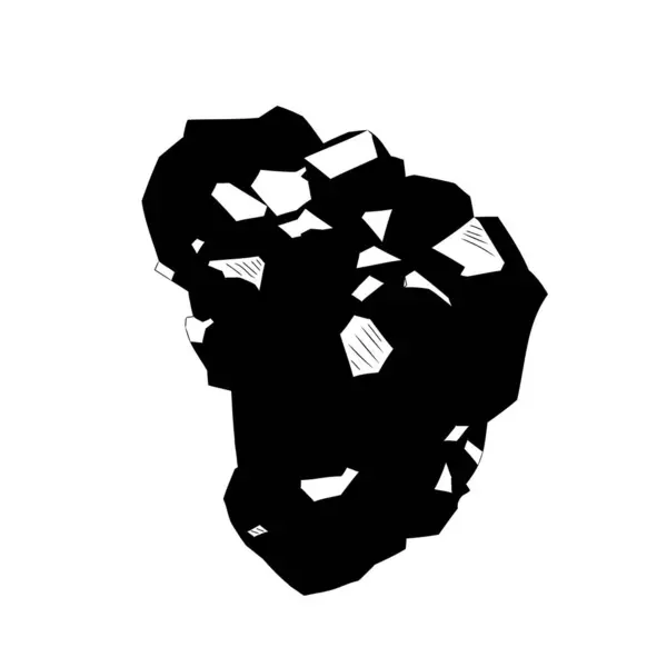 Doğal kesilmemiş spessartine taşının şekli. Değerli spessartine 'in vektör çizimi. Spessartine, Garnet ailesinin değerli bir mineralidir. İllüstrasyon titizlikle detaylandırır. Mücevher yüzeyinin ihtişamını gösterir..