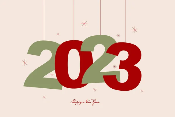 New Year Card 2023 Wish Flat Vector Design Minimalistic Style — Stock Vector