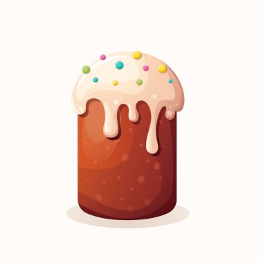 Paskalya pastası. Baharın parlak bayramı için geleneksel hamur işi. İştah açıcı vektör illüstrasyonu.