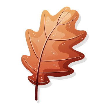 Beyaz arka planda turuncu sonbahar yaprağı. Vektör çizimi. Tek simge, kart tasarımı.