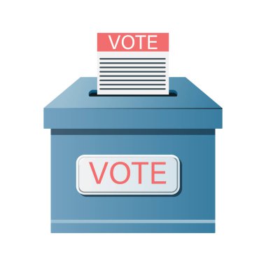 Oylama. Seçimlerde oy kullanmak için oy sandığı. Oylama. Tek vektör illüstrasyonu, simge.